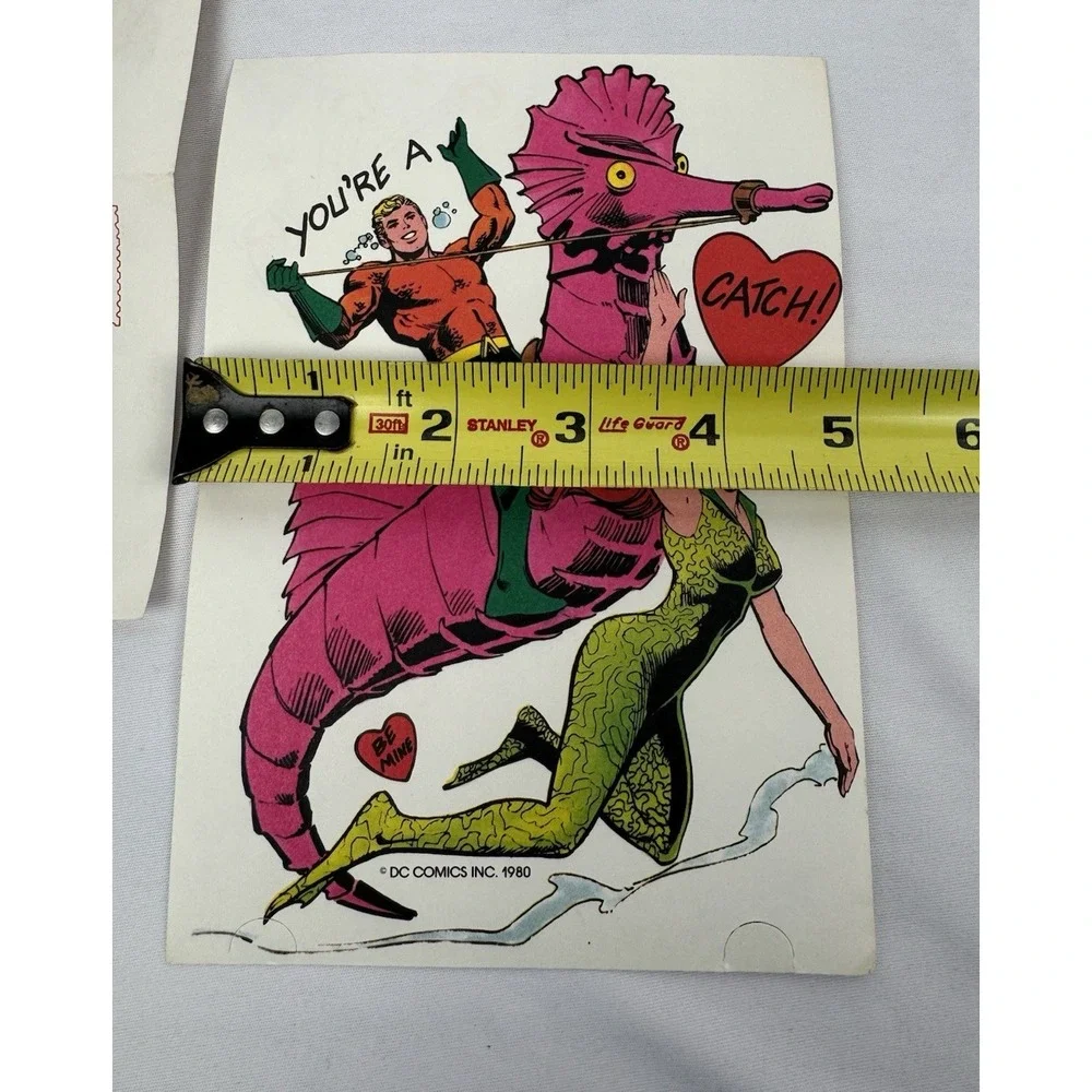 VTG‎ 80's DC Comics Valentine's Day Cards (5) AQUAMAN Batman Superman Unused